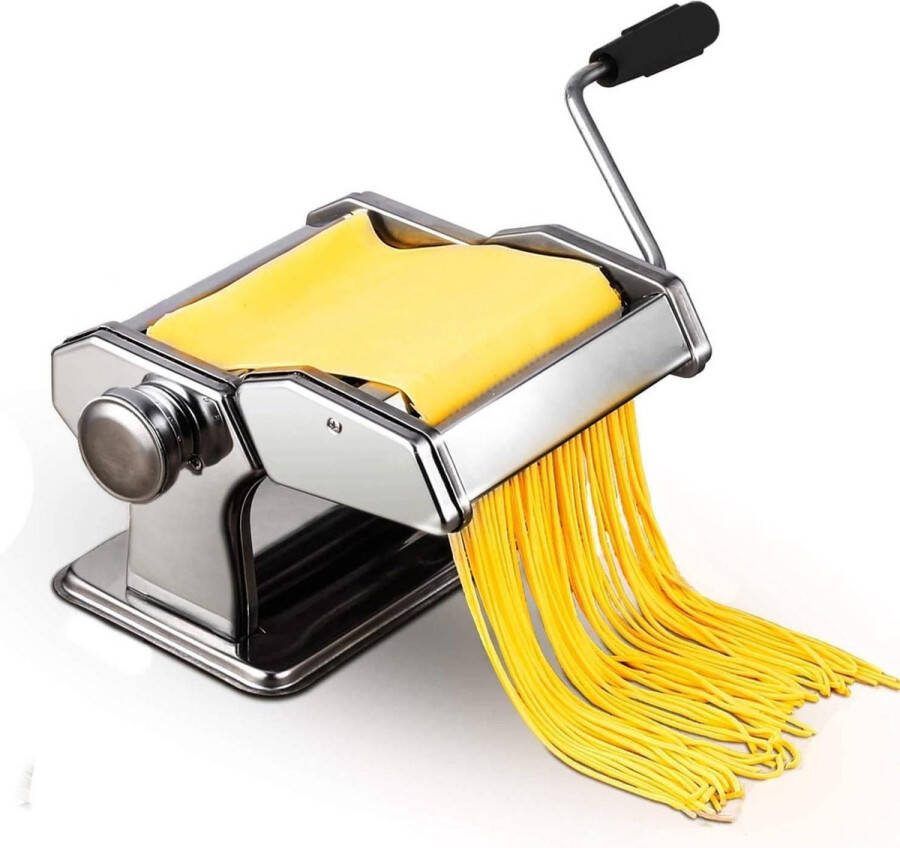 RVS Pastamachine voor Tagliatelle-Spaghetti-Lasagne met Zwengel Klein