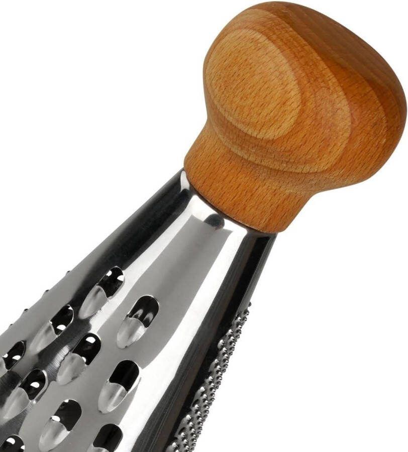RVS rasp kaasrasp groenterasp FSC-gecertificeerd houten handvat roestvrij staal 24 x 12 cm