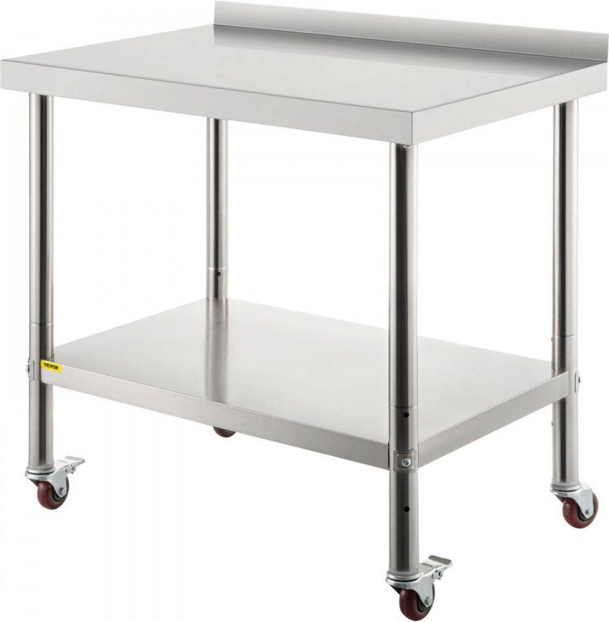 Rvs Tafel Werktafel Keuken 36x24x35 inch Rvs Keuken Werkbank 440lbs Heavy-duty Metalen Horeca Werktafel Voedselbereiding Keukentafel