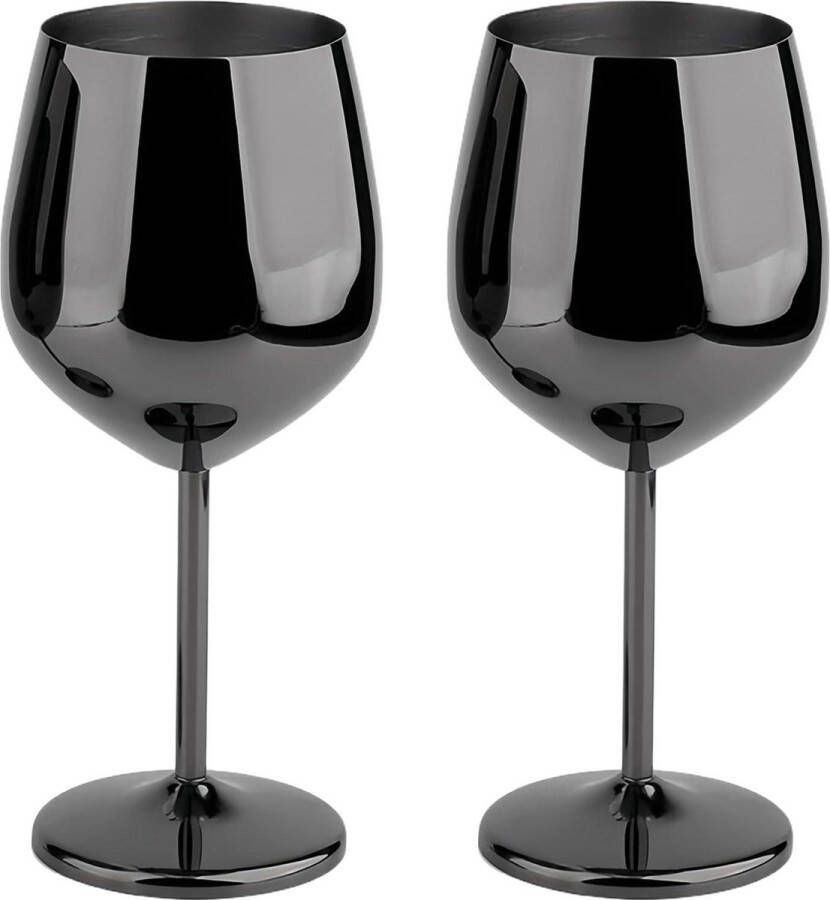 RVS Wijnglazen Set van 2 Rode Wijnglazen Cocktailglazen Shatterproof Wijnglas Champagneglazen Met Handvat