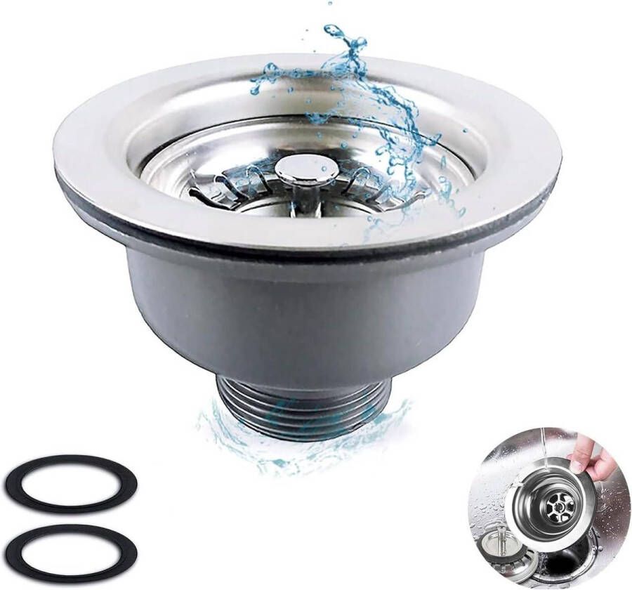 Rvs Zeef Aanrecht Mand Afvalplug Gootsteen Accessoires Gootsteen Afvoer Zeef Montage- 114mm Gootsteen zeef