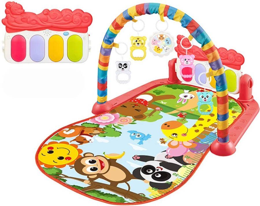 RyC Stock baby piano gym rood Baby Gym Play Mat Baby Speelmat Piano Gym Play Piano Gym with Tummy Time Activity Mat Musical Activity Center for Infants Toddlers