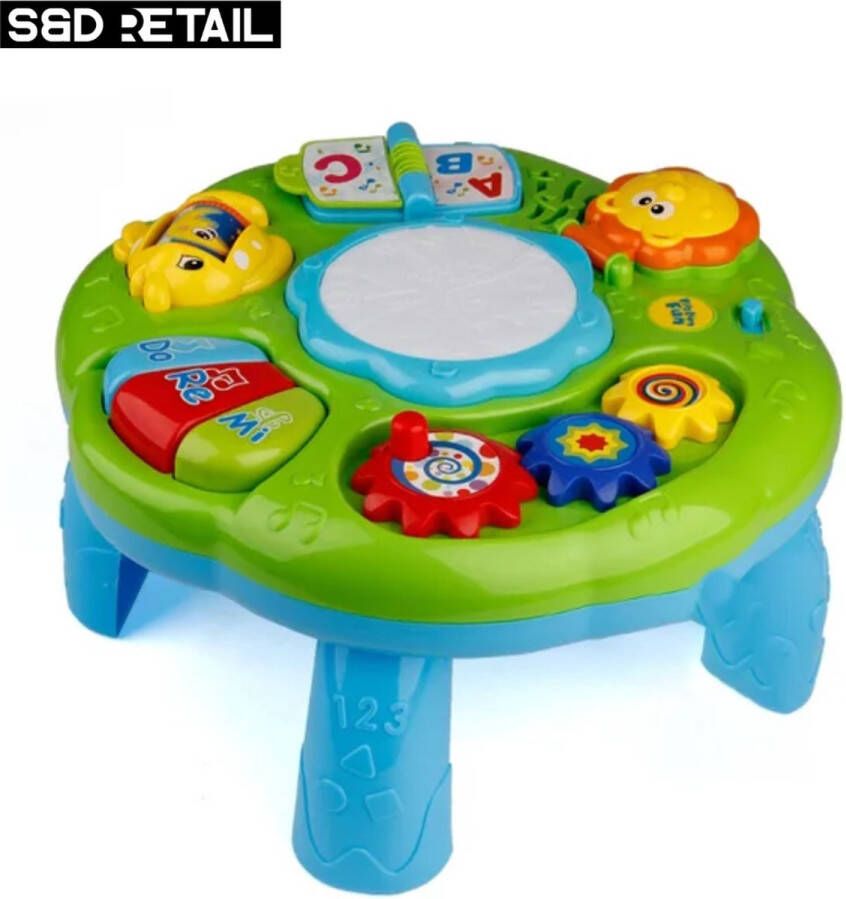 S&D Retail speelgoedmuziektafel activiteitentafel voor kinderen leerspeelgoed muziekinstrument giraf handtrommel oceaandieren 24 cm x 22 cm x 14 cm 1 x