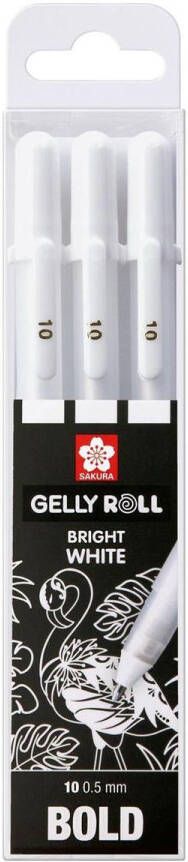 Merkloos Sans marque Sakura Gelly Roll gelpennen Bold 0 5 mm wit per 3 verpakt