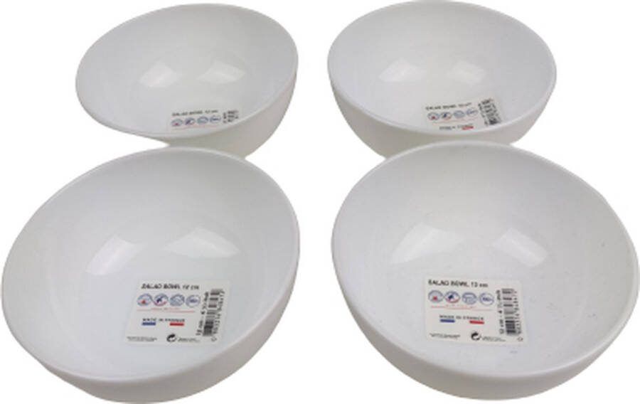 Saladekom THE MANSION Wit Keramiek 12 cm Set van 4 Salade Schaaltje Salad Bowl