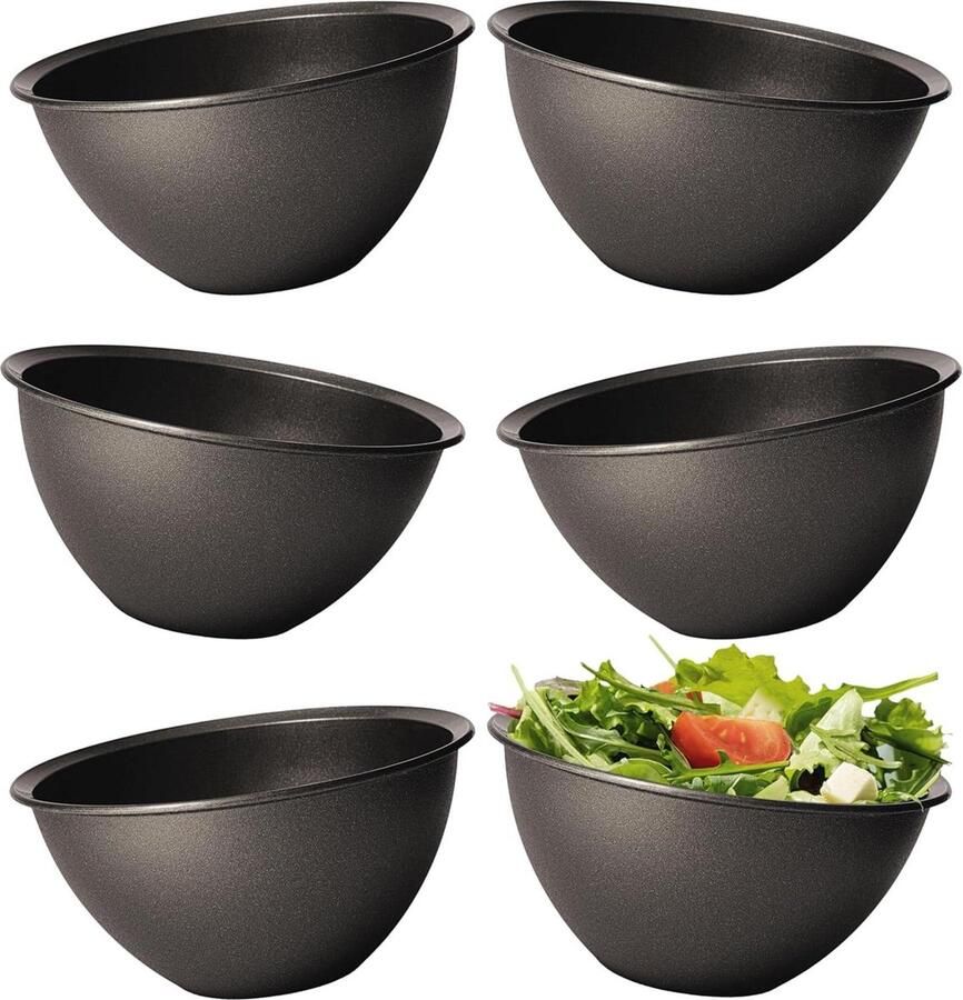Saladeschaal set van 6 stuks BPA-vrije kunststof serveerschalen voor snacks en muesli Schalen & Presenteerbladen