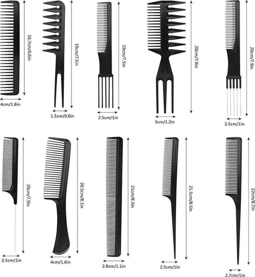 Salon kammen haarkammen haarkam kapper kam set 10