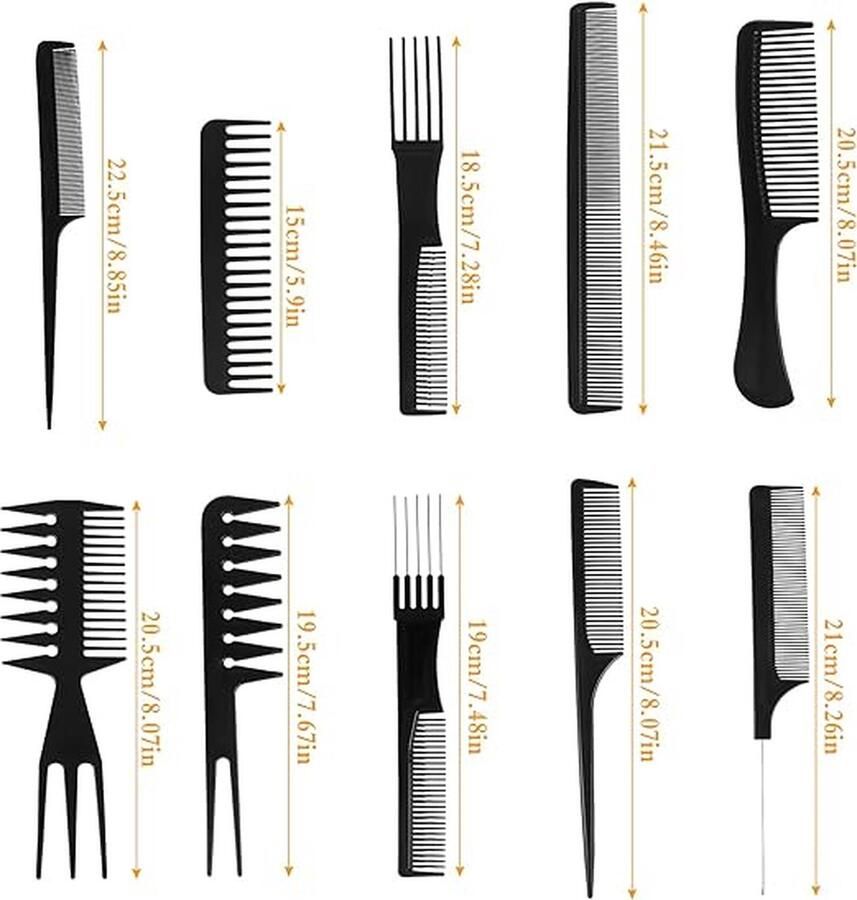 Salon kammen haarkammen haarkam kapper kam set 10