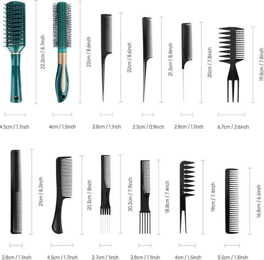Salon kammen haarkammen haarkam kapper kam set 12