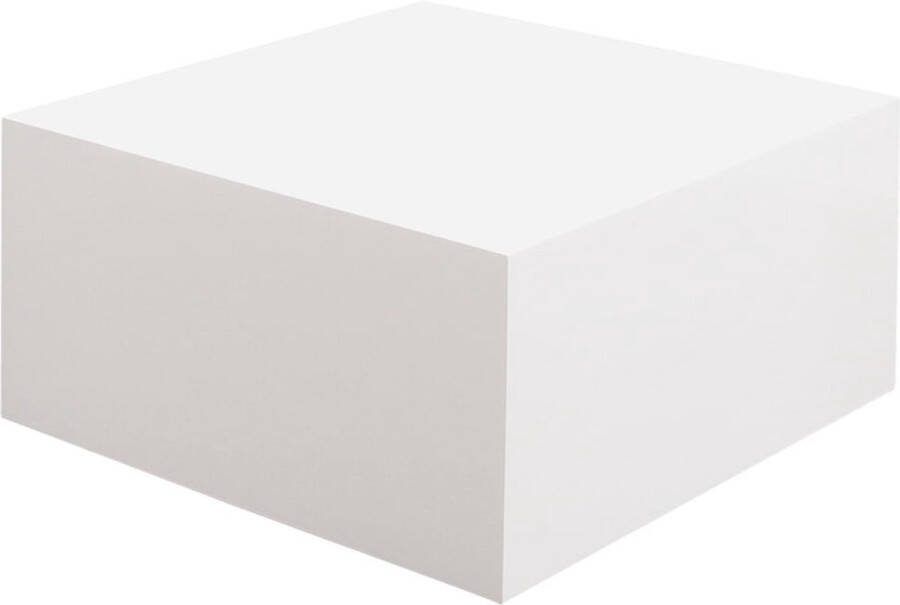 Salontafel Agnes Hoogglans Wit MDF Rechthoek 60x60cm Hoogte 30 cm