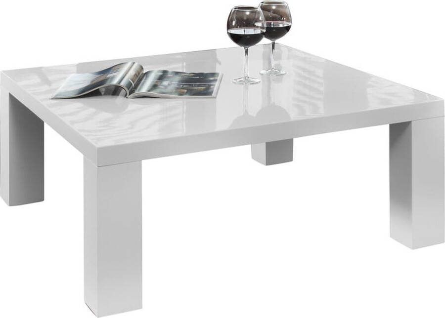 Salontafel Anita Wit MDF Vierkant 90x90cm Hoogte 40 cm