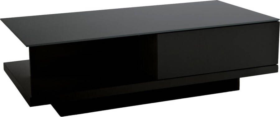 Salontafel Caminha Hoogglans Zwart MDF Rechthoek 120x60cm Hoogte 36 cm