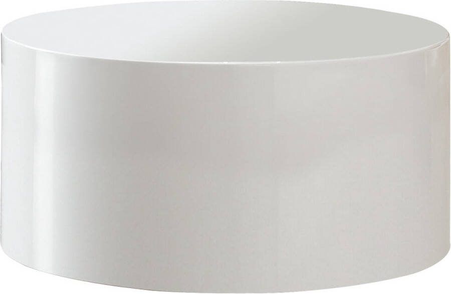 Salontafel Elvina Hoogglans Wit MDF Rond 60x60cm Hoogte 30 cm