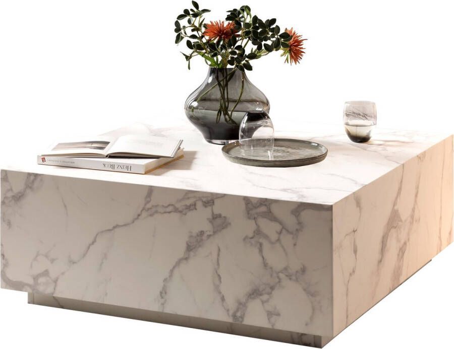 Salontafel Esma Wit MDF Vierkant 90x90cm Hoogte 35 cm