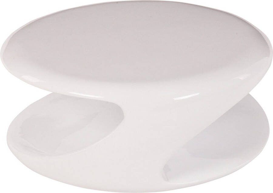 Salontafel Fransisco Wit vezel Overig 80x80cm Hoogte 33 cm