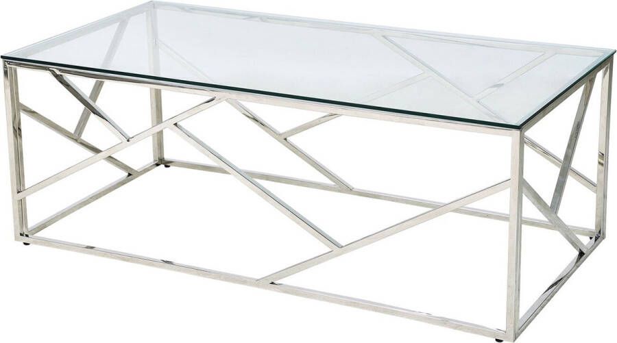 Salontafel Isabel Zilver Metaal Overig 120x60cm Hoogte 45 cm