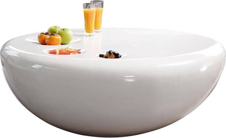 Salontafel Malaga Wit vezel Overig 100x100cm Hoogte 38 cm