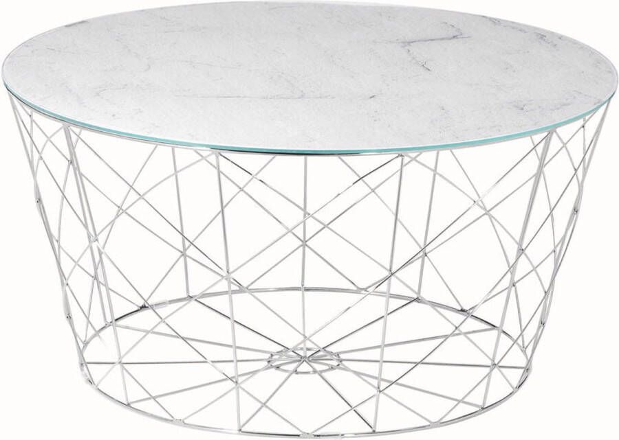 Salontafel Neva Wit Metaal Overig 80x80cm Hoogte 45 cm