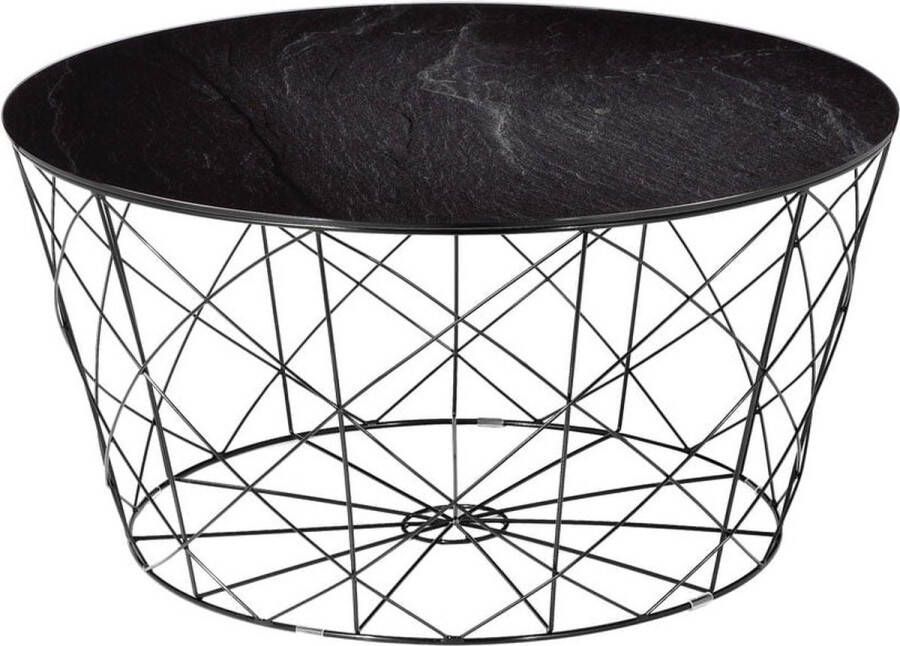 Salontafel Neva Zwart Metaal Overig 80x80cm Hoogte 45 cm