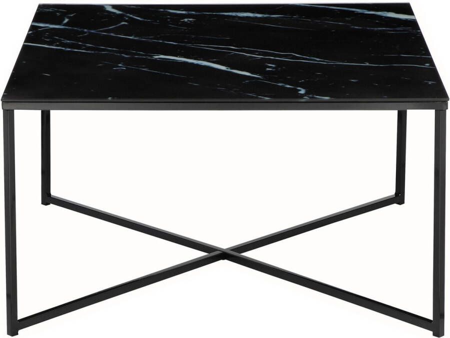 Salontafel Nuray Zwart Metaal Vierkant 80x80cm Hoogte 45 cm