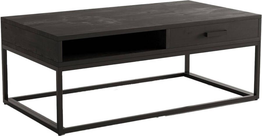 Salontafel Otis Zwart Rechthoek 110x60cm Hoogte 40 cm