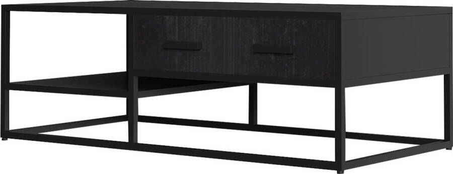 Salontafel Otis Zwart Rechthoek 120x60cm Hoogte 40 cm