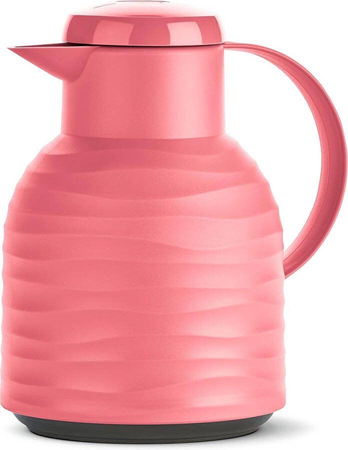Samba Wave thermoskan Quick-Press kunststof glazen isolatiekolf koffiekan: 12 uur warm 24 uur koud 100% dicht golfkoraal 1 0 liter