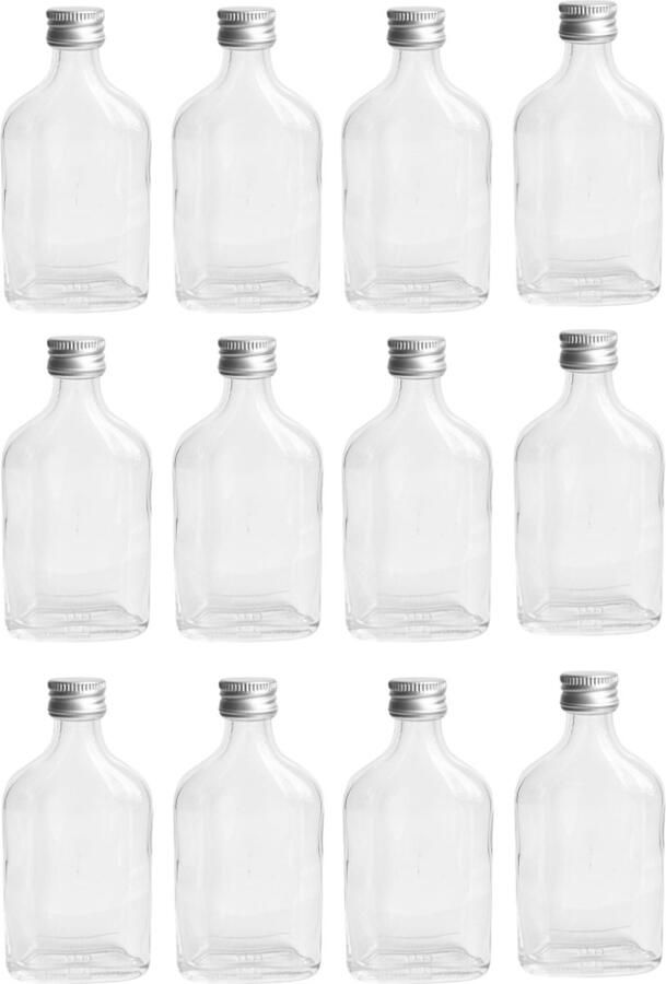 Samplefles met draaidop 12 stuks shotglaasjes flugel flesjes glazen glas klein mini shotjes