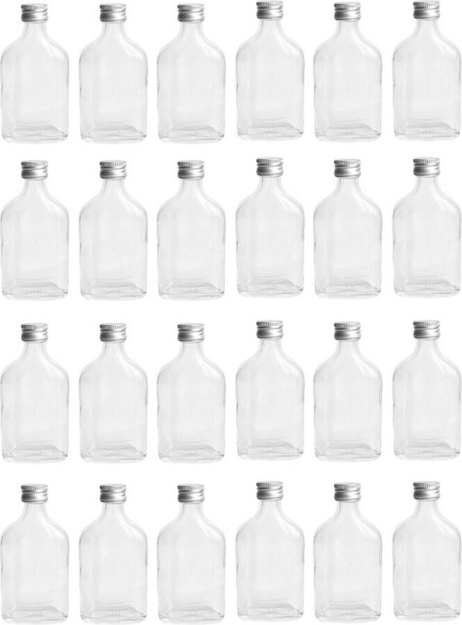 Samplefles met draaidop 24 stuks shotglaasjes flugel flesjes glazen glas klein mini shotjes