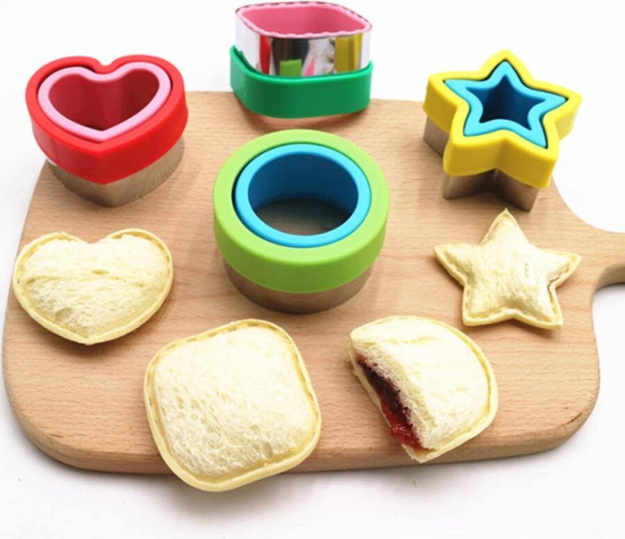 Sandwichsnijders voor Kinderen Brooduitstekerset Uitsteekvormpjes Sandwich Uitsteekvormpjes en sealer fruit roestvrij staal moeiteloos snijden (30 stuks)