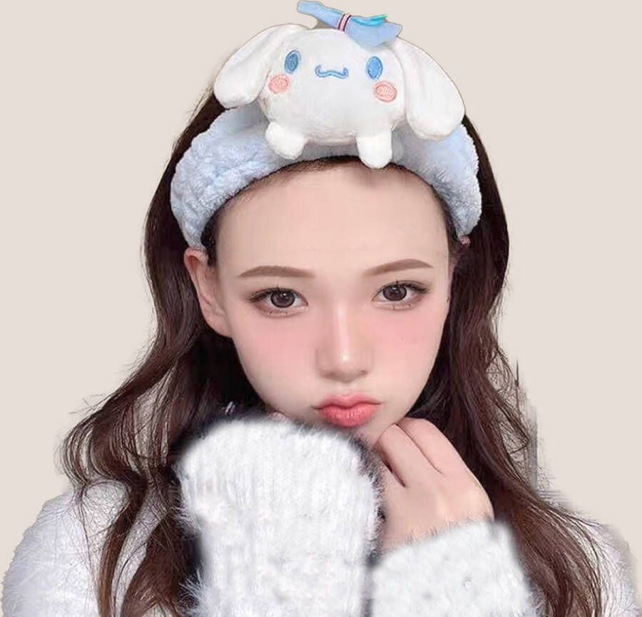 Sanrio Cinnamoroll Cosmetische hoofdband Cosmetische haarband Hoofdband Make-up haarband- Haarband Bandeau Plush Pluche Kawaii badstof