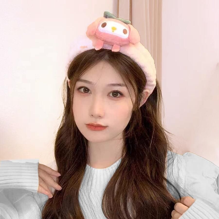 Sanrio My Melody Cosmetische hoofdband Cosmetische haarband Hoofdband Make-up haarband- Haarband Bandeau Plush Pluche Kawaii badstof