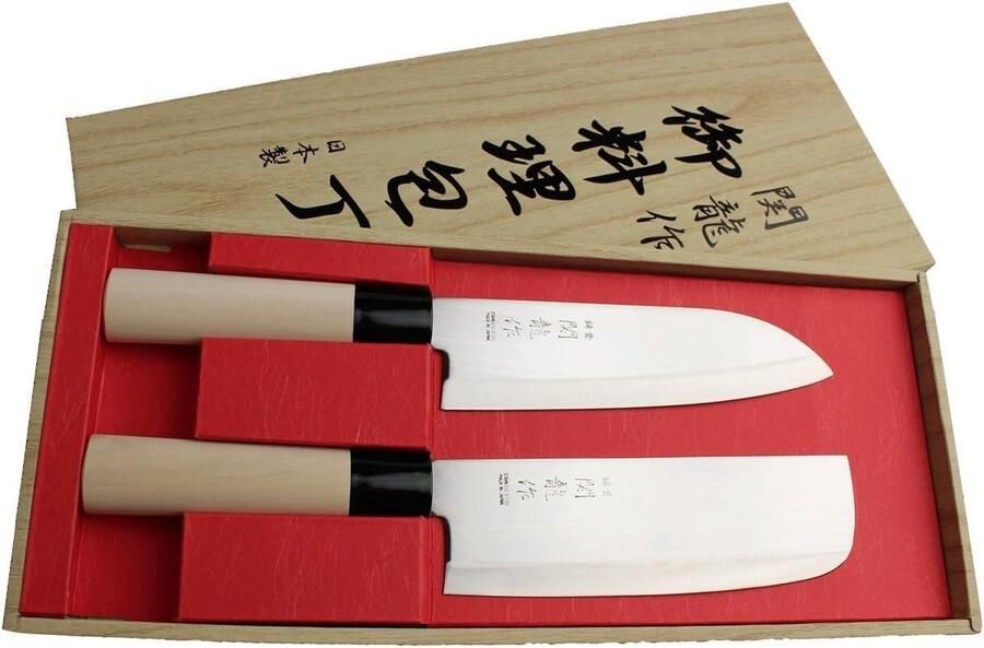 Santoku Nakiri messenset Japanse keukenmessen met SR600 staal