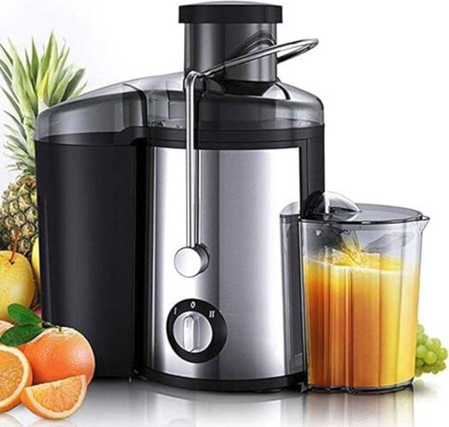 Sapcentrifuge Voor Hele Groenten en Fruit Centrifugale Sapcentrifuge Draagbare Intelligente Sapcentrifuge Gemaakt van Roestvrij Staal BPA-Vrij Gemakkelijk Schoon te Maken (Zilver)