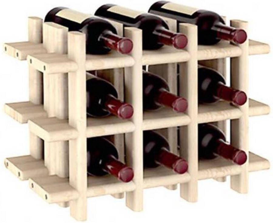 Sareva Wijnrek Rioja uitbreidbaar 43 x 22 x 35 cm 9 flessen massief grenenhout