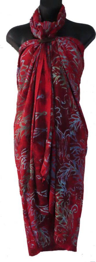 Merkloos Sans marque sarong extra groot sauna doek extra groot pareo xxl sarong xxl hamamdoek picknickkleed strandlaken tafellaken figuren bloemen patroon lengte 115 cm breedte 220 cm kleuren roze wit beige dubbel geweven extra kwaliteit.