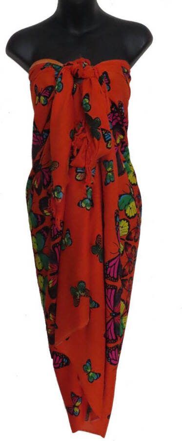 Merkloos Sans marque sarong sauna doek pareo hamamdoek sari bloemen patroon lengte 115 cm breedte 165 kleuren zwart paars roze geel oranje rood versierd met franjes. sinterklaascadeau vriendin kerstcadeau vriendin