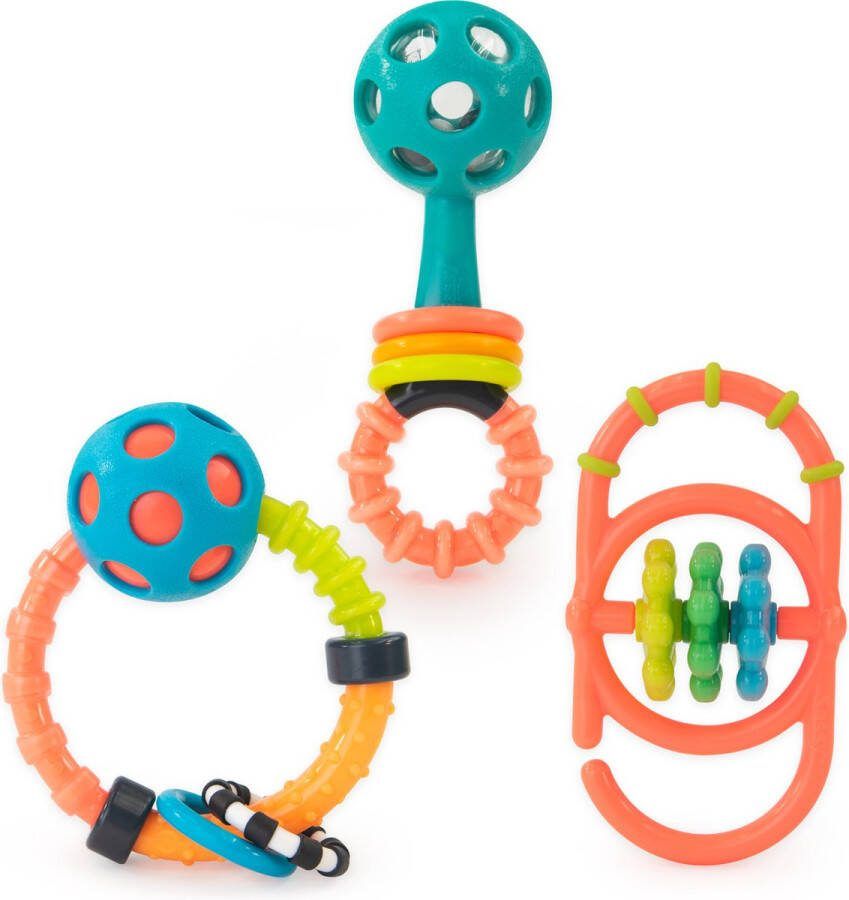 Sassy Rammelaar en grijpspeelgoed baby Set van 3 speeltjes My First Rattle Set