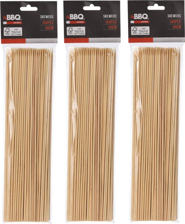 Sateprikkers 300x bamboe hout 30 cm barbecue spiezen satestokjes
