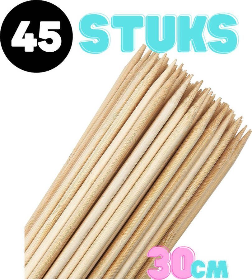 Satéstokjes 30cm Set van 45 stuks Extra lang Satéprikkers BBQ Spiezen Cocktail prikkers Barbeque Grill Traktatie Hapjes prikkers stokjes