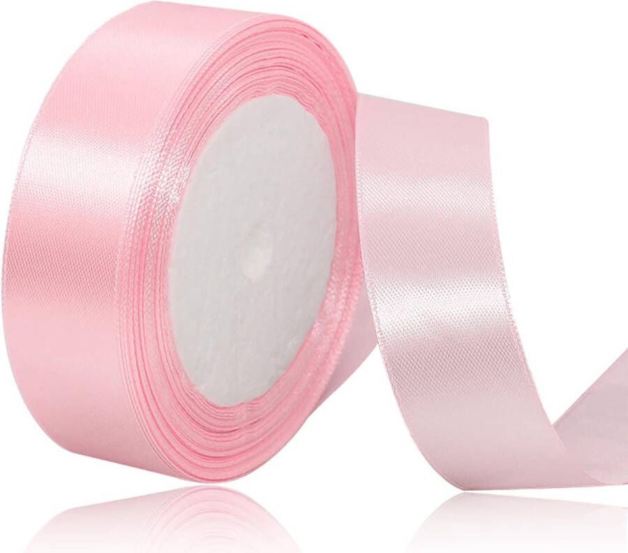 Satijnen lint 25 mm x 22 meter blush roze effen kleur stof voor inpakken knutselen ballons naaiprojecten lintjes bruidsboeketten bruiloftscadeaus