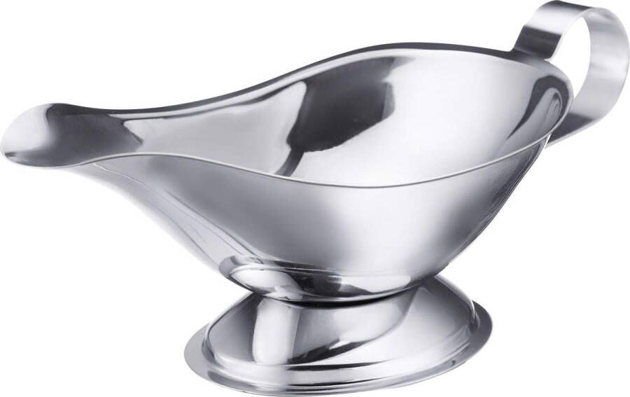 Saucière sauskom druppelvrije tuit vulvolume: 350 ml roestvrij staal zilver