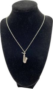 Saxofoon Ketting Hanger Muziekinstrument Houtblazer Blaasinstrument Zilverkleurig