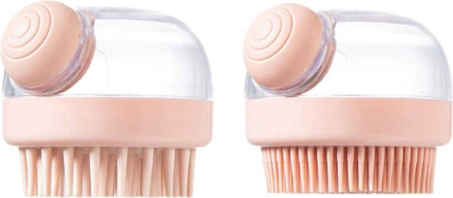 Scalp Massager Scalp Brush Massage Borstel Hoofdhuid Borstel met Shampoo Dispenser Borstel Hoofdhuid Borstel Siliconen Haarborstel Hoofdmassage 2 Stuks Roze Dun Dik