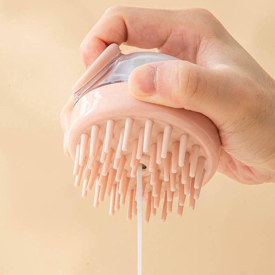 Scalp Massager Scalp Brush Massage Borstel Hoofdhuid Borstel met Shampoo Dispenser Borstel Siliconen Haarborstel Hoofdhuid Borstel Hoofdmassage 1 Stuk Roze Dik