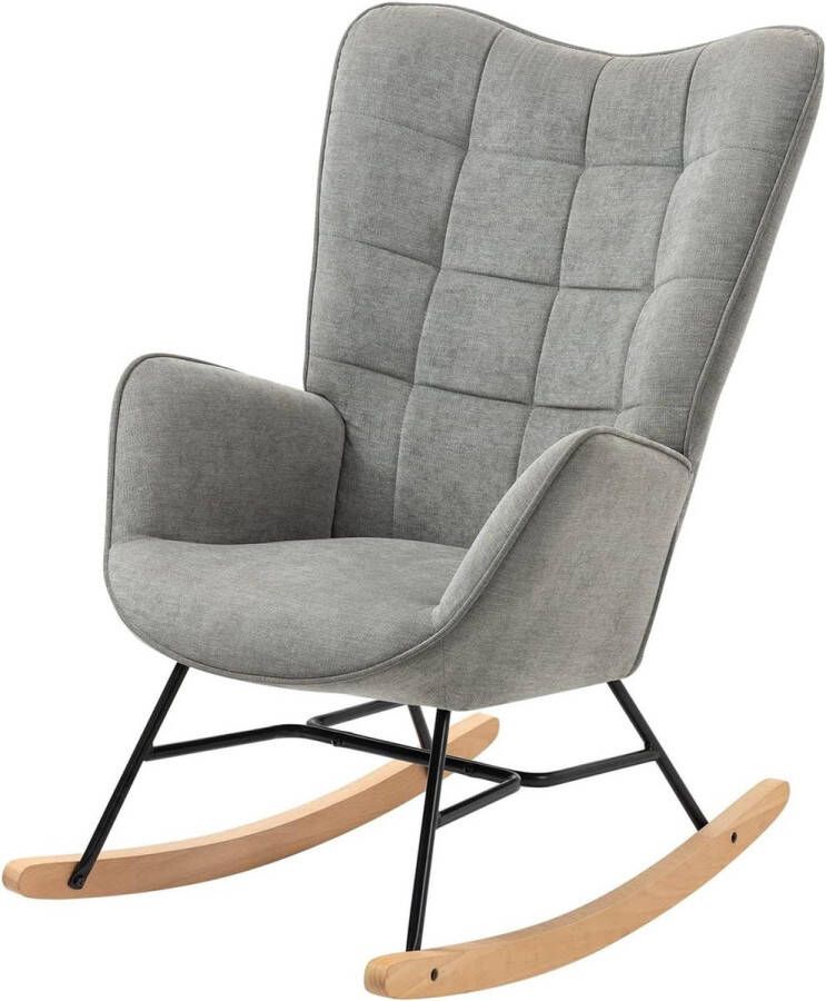 Scandinavische borstvoedingsschommelstoel Stoffen schommelstoel Donkergrijs 66x84x97cm book seat
