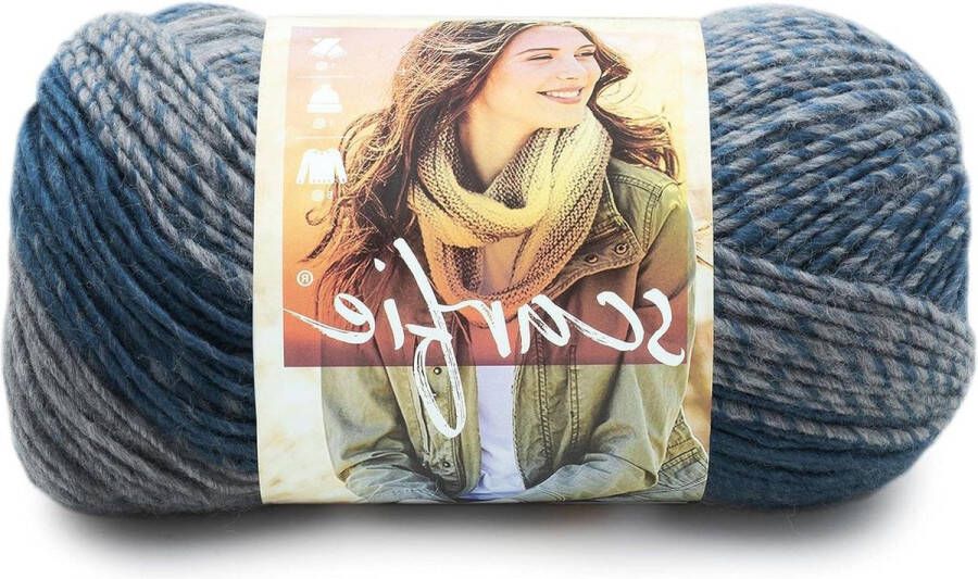 Scarfie Garen Teal Zilver Breiwol voor Sjaals