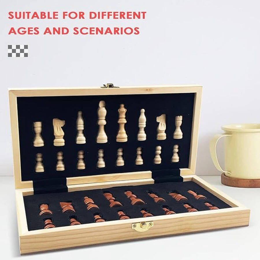 Schaakset schaakbord 29 × 29 cm