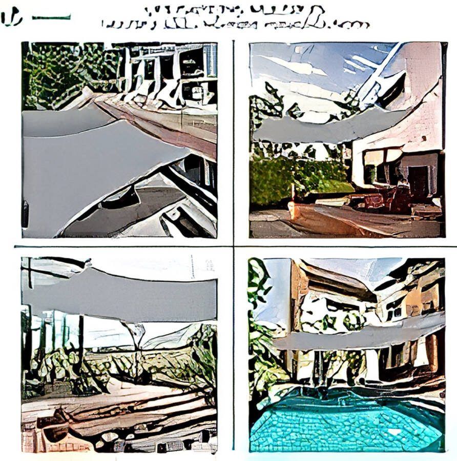 Schaduw Zeil Zonnescherm Zeil Waterafstotend PES Tuinluifel voor Buiten Tuin Terras UV Blok Rechthoek 3x4m Melkwit GZS1189cm04