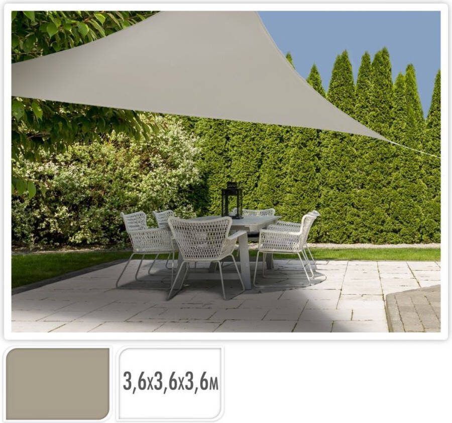 Schaduwdoek Driehoek 360x360x360 Groen- UV beschermwaarde: UPF 50+ 160 gr per M2